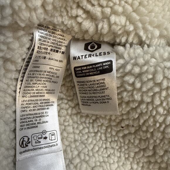 Levis Corduroy Sherpa Trucker Jacket Coat Mauve Purple Women's Size Medium - Picture 4 of 8